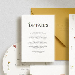 Cartão De Informações Casamento de Leander Wildflower