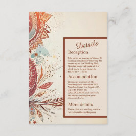 Cartão De Informações casamento de macrame bege