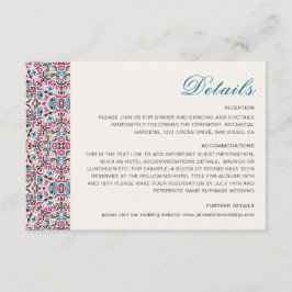 Cartão De Informações Casamento de Mandala Geométrico de Lattice em Marr