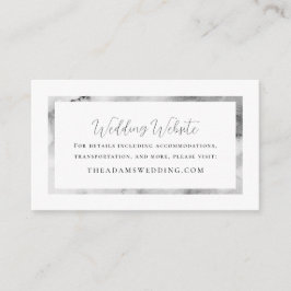 Cartão De Informações Casamento de Marble Bliss de Aquarela Elegante
