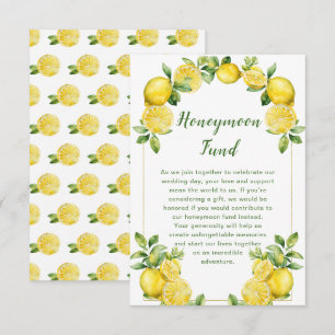 Cartão De Informações Casamento de Moldura de Lemon Greenery