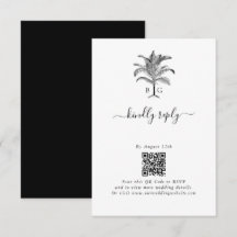 Casamento de Monograma de Árvore Tropical Minimali