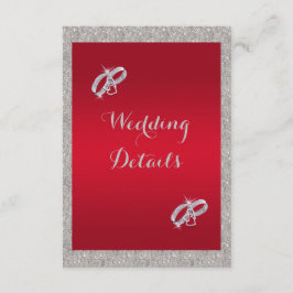 Cartão De Informações Casamento de Natal Classy Ruby Red & Sparkly Baubl