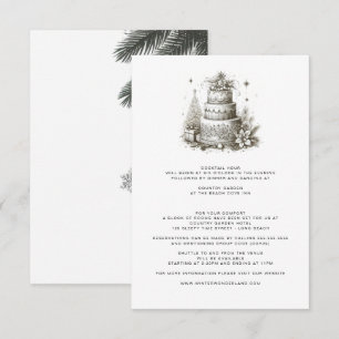 Cartão De Informações Casamento de Natal com Detalhes