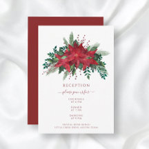 Casamento de Natal com Poinsettia Floral Vermelha 