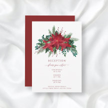 Casamento de Natal de Poinsettia Floral Vermelha E