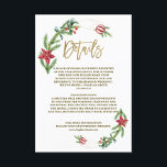 Cartão De Informações Casamento de Natal de Winter Poinsettia Pine Berry<br><div class="desc">Design elegante e único com galhos de pinheiro de cor d'água,  bagas,  bolas de Natal,  arranjo de mãos douradas como uma coroa de férias de inverno em branco. Use a ferramenta Personalizar para adicionar suas informações. Para mais ideias,  visite minha Coleção de Feriados de Mãos Douradas.</div>