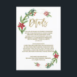 Cartão De Informações Casamento de Natal de Winter Poinsettia Pine Berry<br><div class="desc">Design elegante e único com galhos de pinheiro de cor d'água,  bagas,  bolas de Natal,  arranjo de mãos douradas como uma coroa de férias de inverno em branco. Use a ferramenta Personalizar para adicionar suas informações. Para mais ideias,  visite minha Coleção de Feriados de Mãos Douradas.</div>