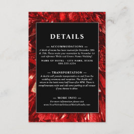 Cartão De Informações Casamento de Natal Vermelho Negro e Branco Moderno