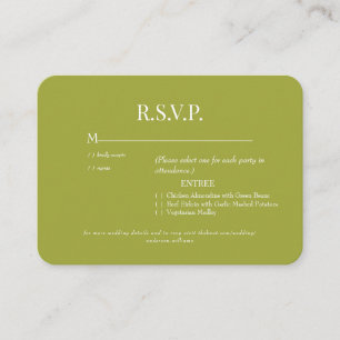 Cartão De Informações Casamento de Opções de Janto Oleícola Arredondada
