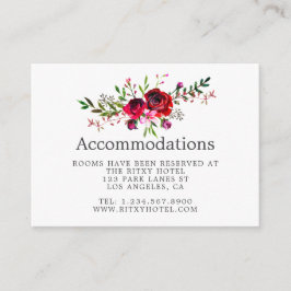 Cartão De Informações Casamento de Outono Acomodações Florais Aquarela