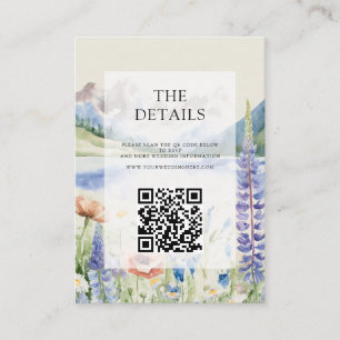 Cartão De Informações Casamento de Paisagem Selvagem de Montanha Elegant