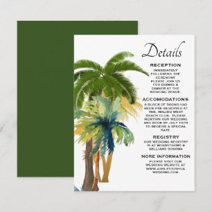 Cartão De Informações Casamento de Palm Tree Beach