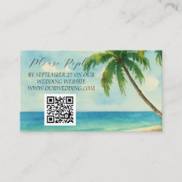 Cartão De Informações Casamento de Palmeiras da Ilha Tropical Beach