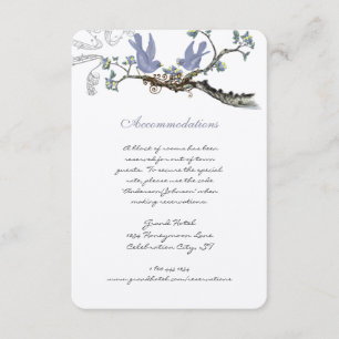 Cartão De Informações Casamento de Pássaros Vintage com Lavanda e Amarel