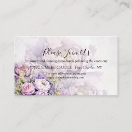 Cartão De Informações Casamento de Peony de Lavanda de Aquarela