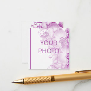 Cartão De Informações Casamento de Plum e Orquídeas Brancas