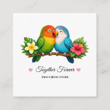Casamento de Pombinhos Tropicais Juntos para Sempr