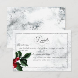 Cartão De Informações Casamento de Pormenores da Rua de inverno e do Car