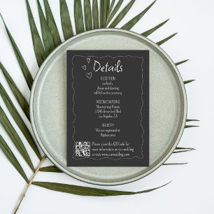 Cartão De Informações Casamento de quadro de cristal de massa desenhada