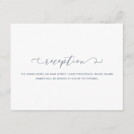 Cartão De Informações Casamento de Recepção Azul e Branco