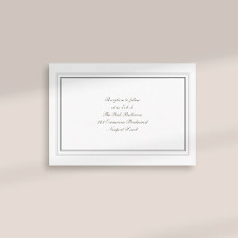 Cartão De Informações Casamento de Recepção de Faux Formal Embossed Fram