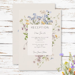 Cartão De Informações Casamento de Recepção de Flores Selvagens Delicada