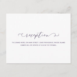 Cartão De Informações Casamento de Recepção Púrpura e Branca Escura