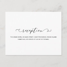 Cartão De Informações Casamento de Recepção Simples Preto e Branco