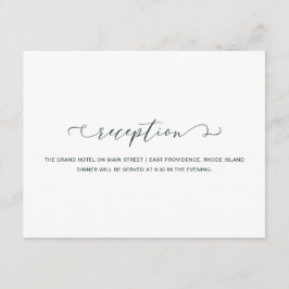 Cartão De Informações Casamento de Recepção Verde e Branca da Floresta C