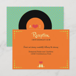 Cartão De Informações Casamento de Registro de Vinil Retro Moderno