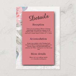 Cartão De Informações Casamento de rosa de flor silvestre Floral