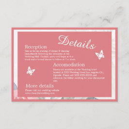 Cartão De Informações casamento de rosa de viúva de flor de cor aquática