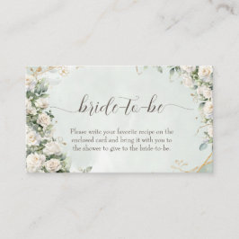 Cartão De Informações Casamento de Rosas Brancas Elegantes 