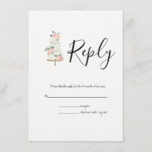 Casamento de RSVP Botânico de Primavera de Aquarel