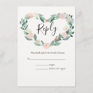 Cartão De Informações Casamento de RSVP Botânico de Primavera de Aquarel
