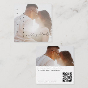 Cartão De Informações Casamento de RSVP de Foto Moderna do Código QR do