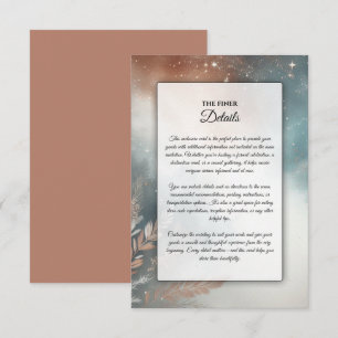Cartão De Informações Casamento de Sage e Terracotta Stardust Skies