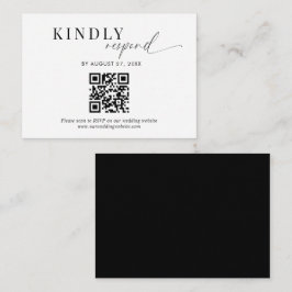 Cartão De Informações Casamento de Script Branco Preto com Classe de Cód