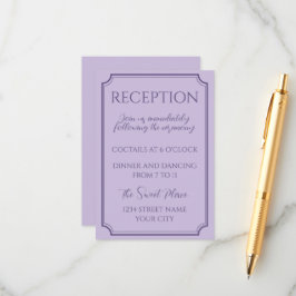 Cartão De Informações Casamento de Script Lilac Elegante