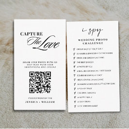 Cartão De Informações Casamento de Script Moderno Capture o Código QR de
