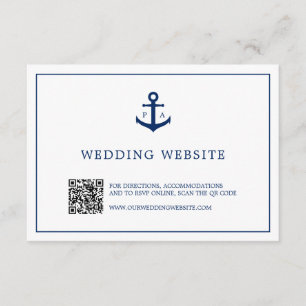 Cartão De Informações Casamento de Site Náutico do Código QR do Anchor