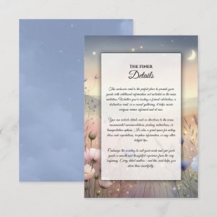 Cartão De Informações Casamento de sussurros de flor selvagem lunar