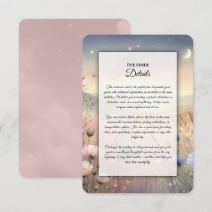 Cartão De Informações Casamento de sussurros de flor selvagem lunar