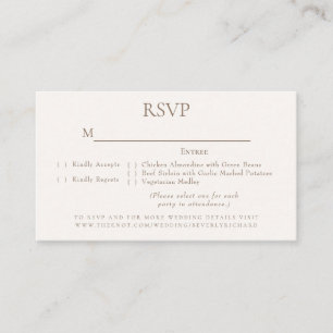 Cartão De Informações Casamento de Texto Dourado Marfim Elegante