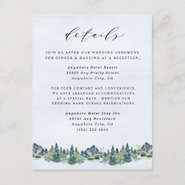 Cartão De Informações Casamento de Themed Rustic Elegante Das Montanhas
