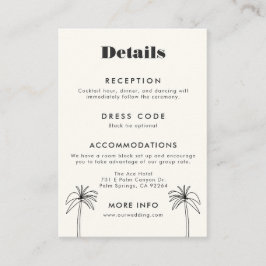 Cartão De Informações Casamento de Trópicos Minimalista