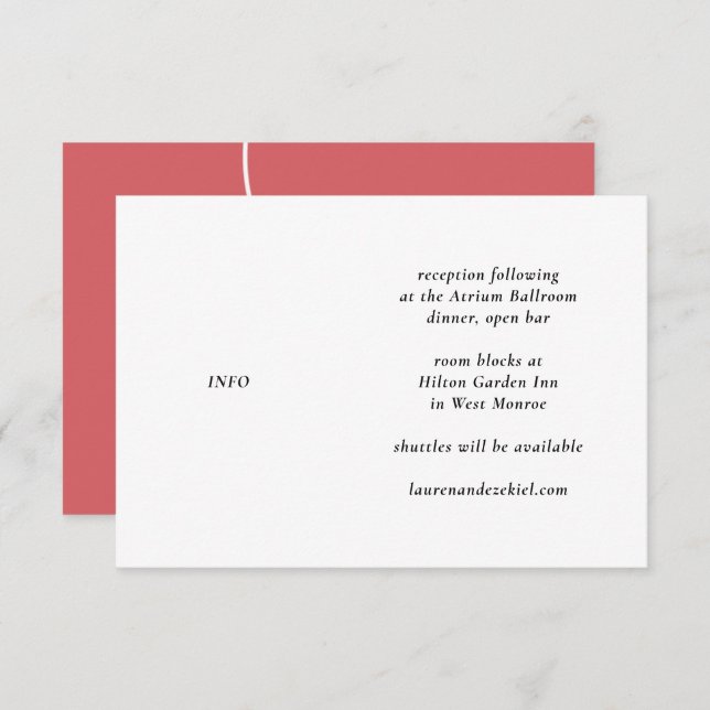 CARTÃO DE INFORMAÇÕES CASAMENTO DE TULPAS DE VINHO E BRANCO MOD (Frente/Verso)