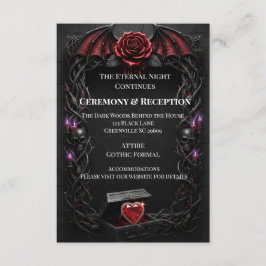 Cartão De Informações Casamento de Vampiro Gótico de Noite Eterna Romanc