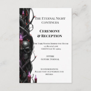 Cartão De Informações Casamento de Vampiro Gótico de Noite Eterna Romanc